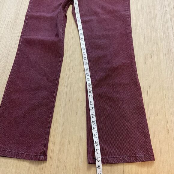 DG2 by Diane Gilman Jeans Women Size 14 Red Pinstriped Flat Front Wide Leg Logo - Picture 6 of 7